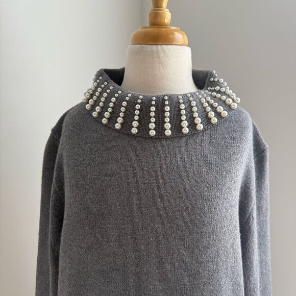Talbots Sabrina  Cashmere Pearl  Sweater Gray Faux Pearls NWT size Extra Small - Picture 3 of 10